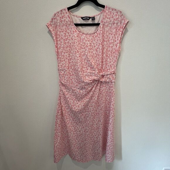 Lands’ End Pink and White Sailboat Cotton Dress Medium Tall 10-12 - Picture 1 of 11